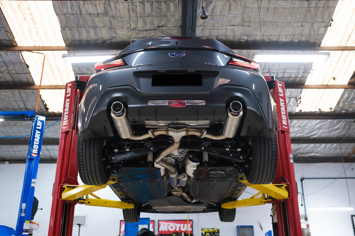 subaru brz with hks catback installed